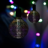 V-TAC 3W E27 meleg fehér 3D hatású filament LED égő - SKU 2706