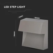 3W LED Step Light Grey Body Square 3000k