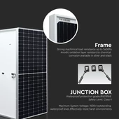 V-TAC 450W Mono félcellás szolár panel, napelem, 2094x1038x35mm - SKU 11353