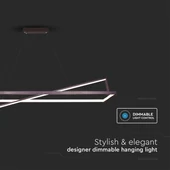 V-TAC szögeletes dimmelhető 45W designer LED csillár, fekete házzal, Meleg fehér - SKU 6906