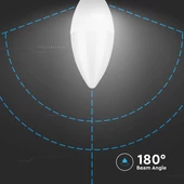 LED Bulb - SAMSUNG CHIP 6.5W E14 C37 Thermoplastic candle 3000K
