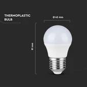 LED Bulb - SAMSUNG CHIP 4.5W E27 A++ G45 Plastic 6400K