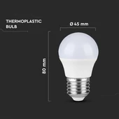 V-TAC 4.5W E27 meleg fehér G45 LED égő csomag (3 db) - SKU 217362