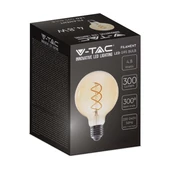 V-TAC 4.8W borostyán E27 spirál filament, G95 LED égő, 1800K - SKU 217217