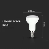 V-TAC 4.8W E14 hideg fehér R50 LED égő - SKU 23896