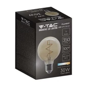 V-TAC 4W borostyán E27 filament G95 LED égő, 2200K - SKU 217146