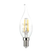 V-TAC 4W E14 természetes fehér filament C35 LED gyertyaláng égő - SKU 214429