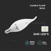 LED Bulb - 4W E14 Candle Flame 4500K