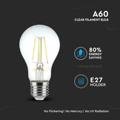 V-TAC 4W E27 meleg fehér filament LED égő - SKU 4259