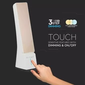 V-TAC 4W fehér+arany, akkumulátoros LED lámpa, változtatható színhőmérséklet - SKU 7099