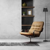 Black LED stand lamp with battery, 4W, 3000K, touch dimming