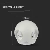 4W LED Wall Light White Body Round 4000K IP65