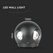 V-TAC 4W kültéri, fekete, fali LED lámpa természetes fehér - SKU 218554