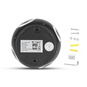 V-TAC 4W kültéri, fekete, fali LED lámpa természetes fehér - SKU 8554