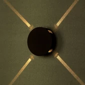 4W LED Wall Light Black Body Round 4000K IP65