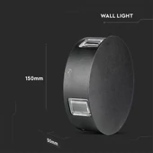 4W LED Wall Light Black Body Round 4000K IP65