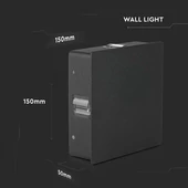 4W LED Wall Light Black Body Square 3000K IP65