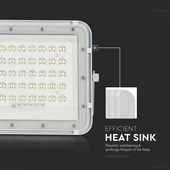 V-TAC 5000mAh napelemes LED reflektor 6W természetes fehér, 400 Lumen, fehér házzal - SKU 7840
