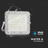 V-TAC 5000mAh napelemes LED reflektor 6W természetes fehér, 400 Lumen, fehér házzal - SKU 7840