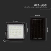 Black LED 6W solar floodlight, 5000mAh battery, 4000K, IP65