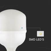 V-TAC 50W E27 hideg fehér T140 LED égő + E27-E40 foglalatadapter - SKU 23575