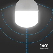 V-TAC 50W E27 hideg fehér T140 LED égő + E27-E40 foglalatadapter - SKU 23575