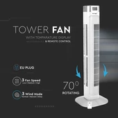 55W LED Tower Fan With Temperature Display And Remote Contrel 36 Inch White
