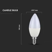 LED Bulb - SAMSUNG CHIP 5.5W E14 Plastic Dimmable Candle 6400K