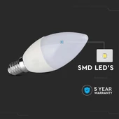 LED Bulb - SAMSUNG CHIP 5.5W E14 Plastic Dimmable Candle 6400K