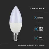 LED Bulb - SAMSUNG CHIP 5.5W E14 Plastic Dimmable Candle 6400K