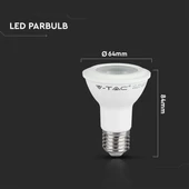 LED Bulb - SAMSUNG CHIP 5.8W E27 PAR20  Plastic 6400K
