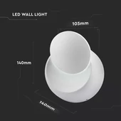 V-TAC 5W beltéri forgatható fali LED lámpa meleg fehér - SKU 7086