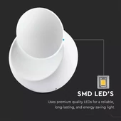 5W Wall Lamp With Bridglux Chip White Body Round 3000K