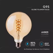 V-TAC 5W borostyán E27 meleg fehér filament LED égő - SKU 7217