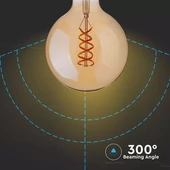 V-TAC 5W borostyán E27 meleg fehér filament LED égő - SKU 7217