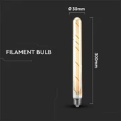 V-TAC 5W borostyán E27 filament T30 LED égő, 2200K, 100 Lm/W - SKU 217142