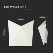 V-TAC 5W kültéri, fehér, fali LED lámpa meleg fehér - SKU 8280