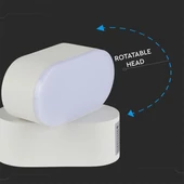 6W LED Wall Light White Body IP65 Movable 3000K