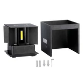 5W Wall Lamp With Bridglux Chip Black Body Square IP65 3000K