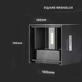 5W Wall Lamp With Bridglux Chip Black Body Square IP65 3000K