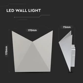 V-TAC 5W kültéri, szürke, fali LED lámpa természetes fehér - SKU 218285