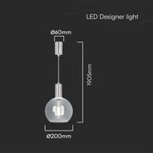 V-TAC 5W mennyezeti LED gömbcsillár, akril, meleg fehér fénnyel - SKU 23409