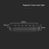 V-TAC 5W spot LED lámpatest Slim 48V mágneses sínhez, meleg fehér - SKU 10234