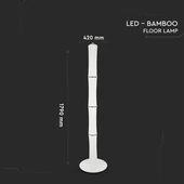 V-TAC 65W bambusz alakú, LED állólámpa, meleg fehér - SKU 3977