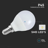 V-TAC 6.5W E14 meleg fehér P45 LED égő - SKU 24018