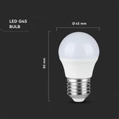 V-TAC 6.5W E27 természetes fehér G45 LED égő - SKU 23879