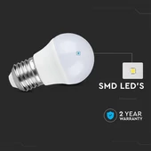 V-TAC 6.5W E27 természetes fehér G45 LED égő - SKU 23879