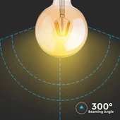 V-TAC 6W borostyán E27 meleg fehér filament LED égő - SKU 291