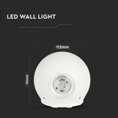 V-TAC 6W kültéri, fehér, fali LED lámpa természetes fehér - SKU 8302