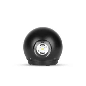 6W LED Wall Light Black Body Round IP65 4000K